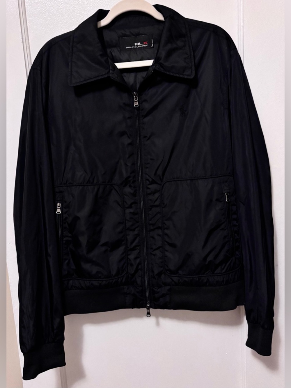 RLX Ralph Lauren Men’s Black Lightweight Performance Jacket Full Zip Size L